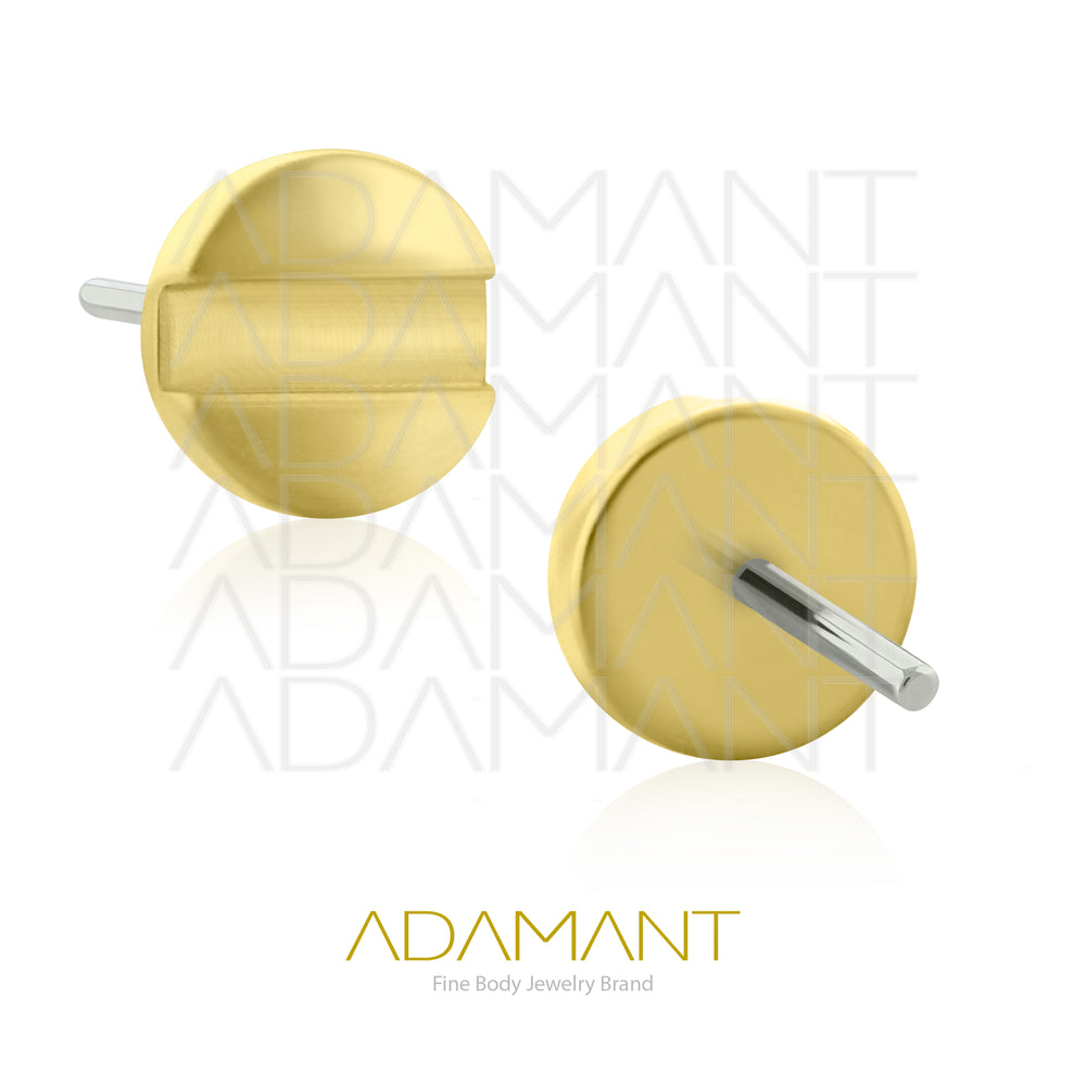 20g-18g-16g-14g Plated Gold Titanium ASTM F136, Threadless Halo Disk End (Top Only)