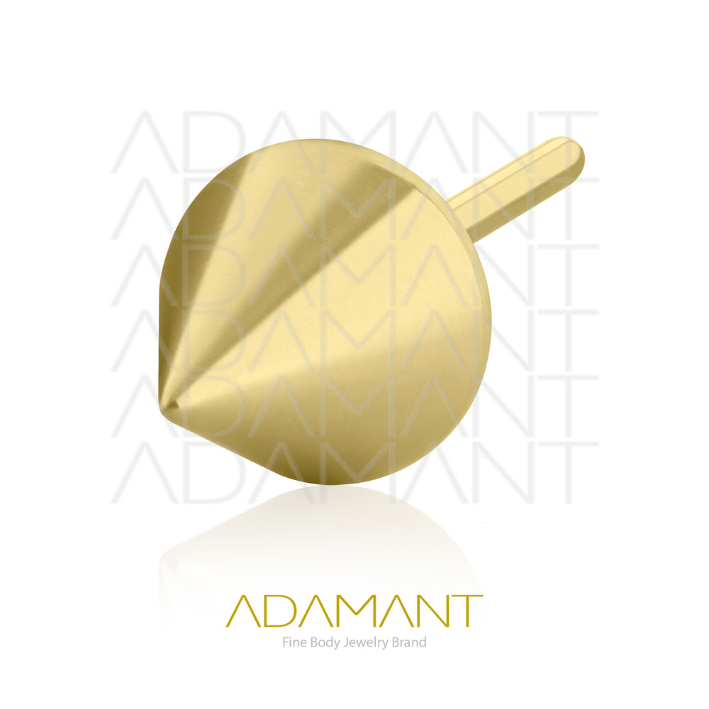 26g, Threadless End, Plated Gold Titanium, 4mm Pin Size, Spike.
