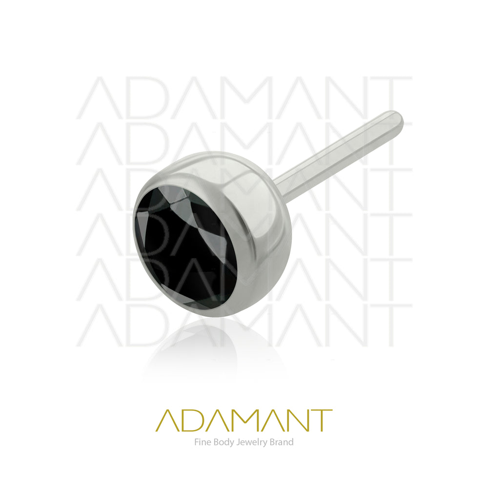 26g, Threadless End, Titanium, 4mm Pin Size, Bezel set, Cubic Zirconia.