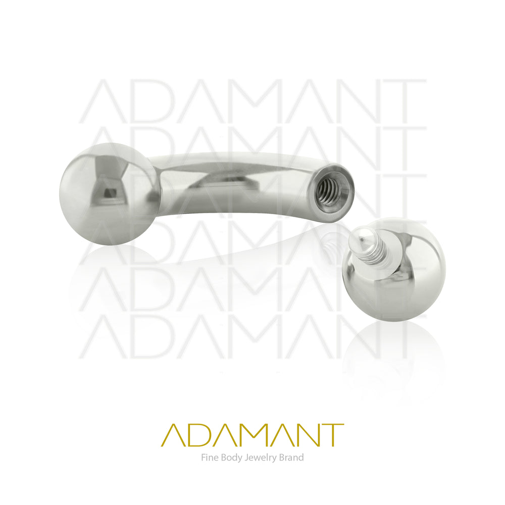 2g, Internally Threaded, Curved Barbell, Titanium, With Ball.