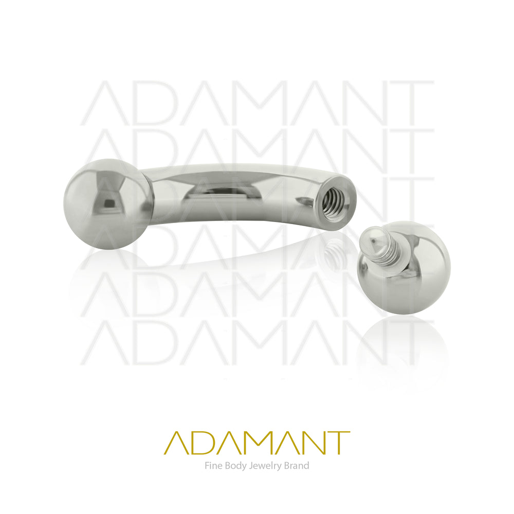 4g, Internally Threaded, Curved Barbell, Titanium, With Ball.