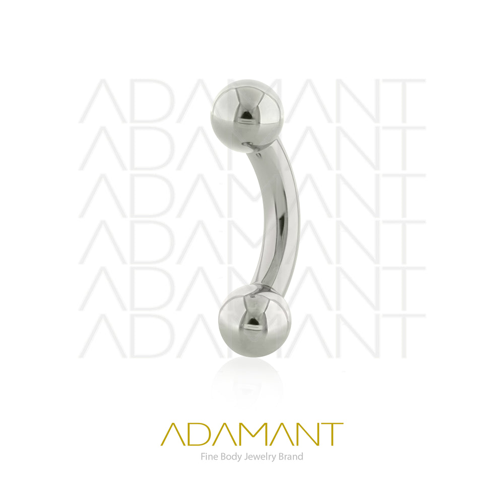 6g, Internally Threaded, Curved Barbell, Titanium, With Ball.