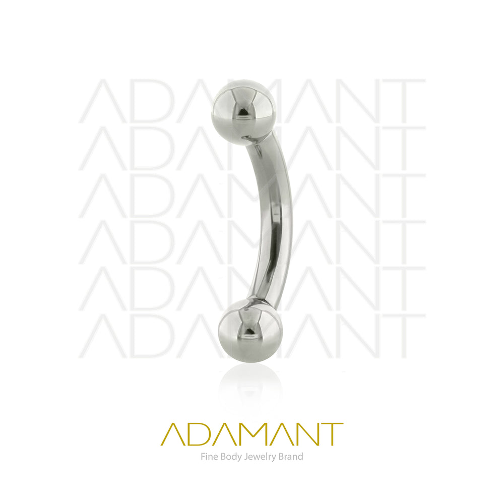 8g, Internally Threaded, Curved Barbell, Titanium, With Ball.