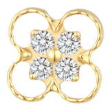 18g-16g, Internally Threaded, Accessory, Plated Gold Titanium, 0.9mm Threading, Flower pendant, Prong set, Cubic Zirconia.