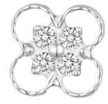 18g-16g, Internally Threaded, Accessory,  Titanium, 0.9mm Threading, Flower pendant, Prong set, Cubic Zirconia.