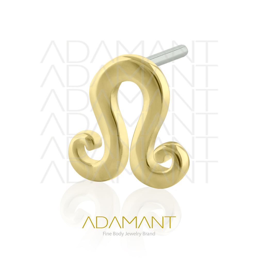 25g, Threadless, 14k Solid Gold Accessory, 4.8mm Pin Size, Omega.