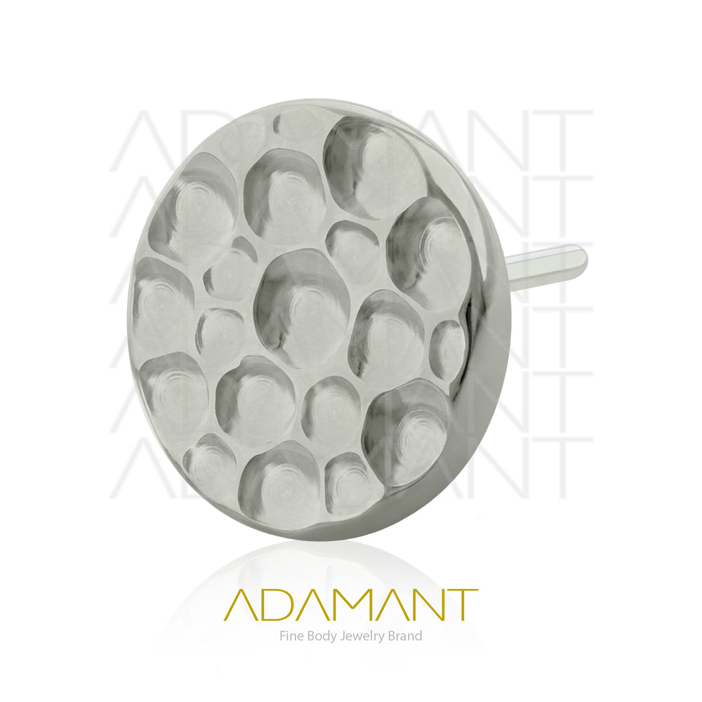20g-18g-16g-14g Titanium ASTM F136, Threadless Flat Hammered End (Top Only).