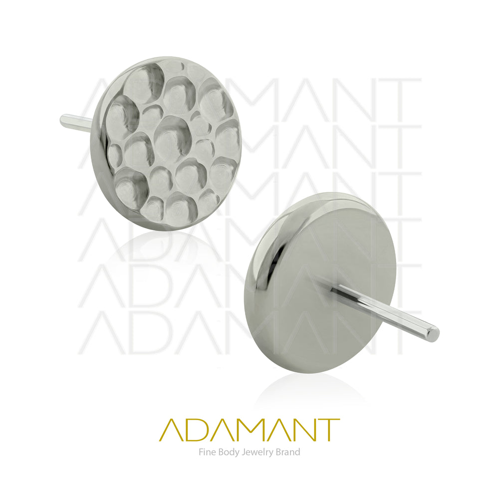 20g-18g-16g-14g Titanium ASTM F136, Threadless Flat Hammered End (Top Only).