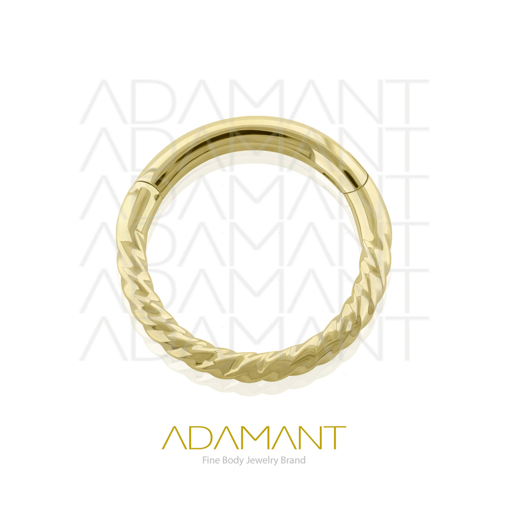 16g, Hinged Ring, 14k Solid Gold, Complex Rope.