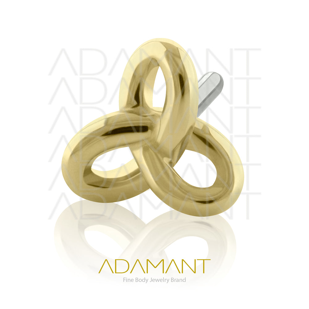 25g, Threadless, 14k Solid Gold Accessory, 4.8mm Pin Size, Trifinity.