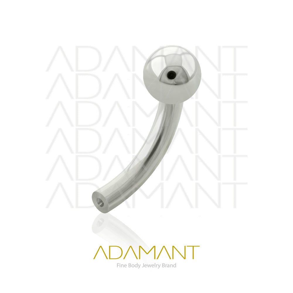 14g, Threadless, Loose Pieces, Titanium, Curved Barbell Bars with Fixed Ball.