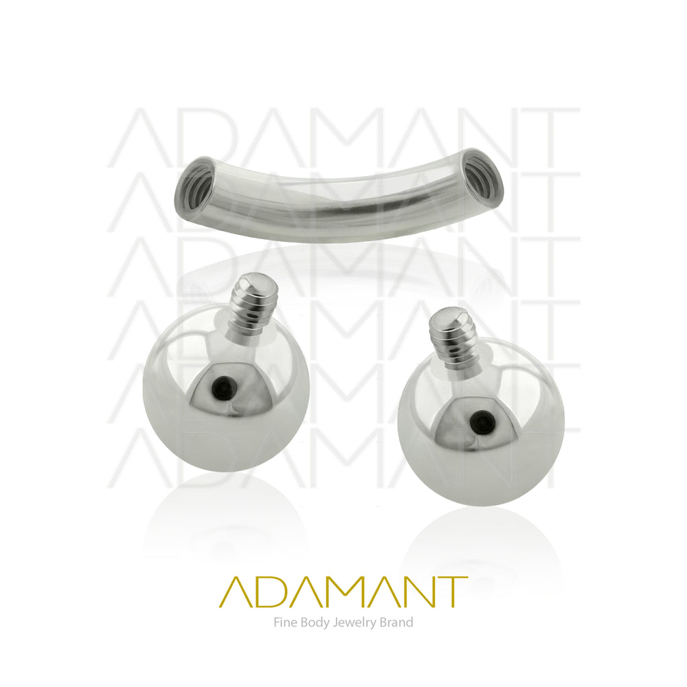 12g, Threaded, Curved Barbell, Titanium, With Ball