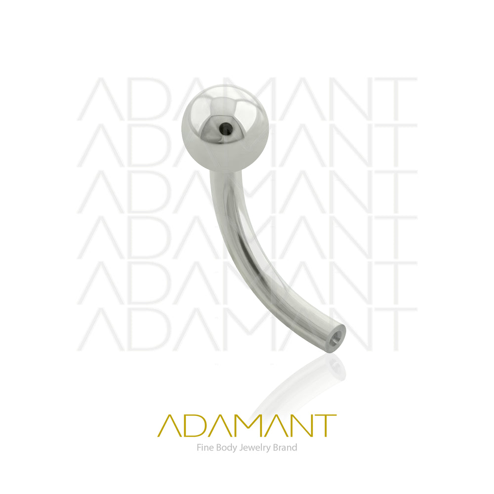 16g, Threadless, Loose Pieces, Titanium, Curved Barbell Bars with Fixed Ball.