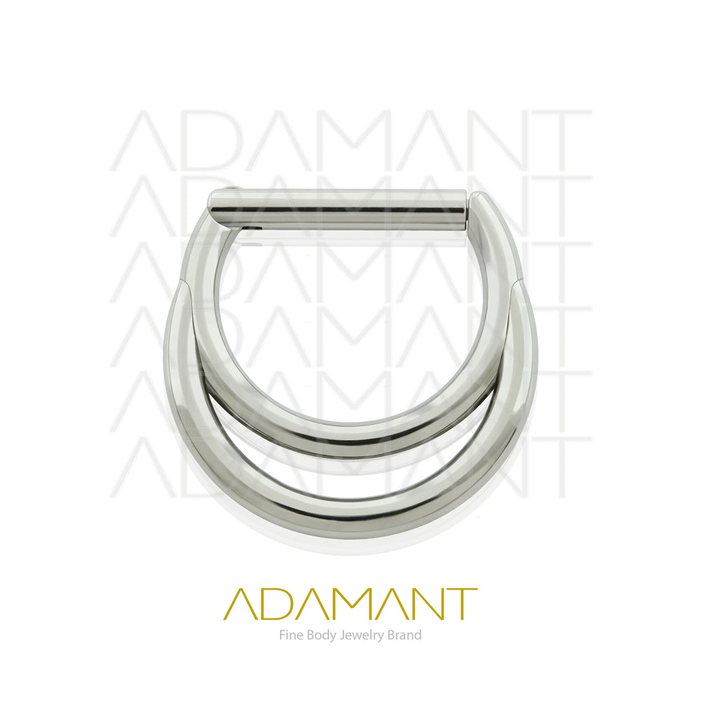 16g, Hinged Ring, Titanium, D Shaped Double