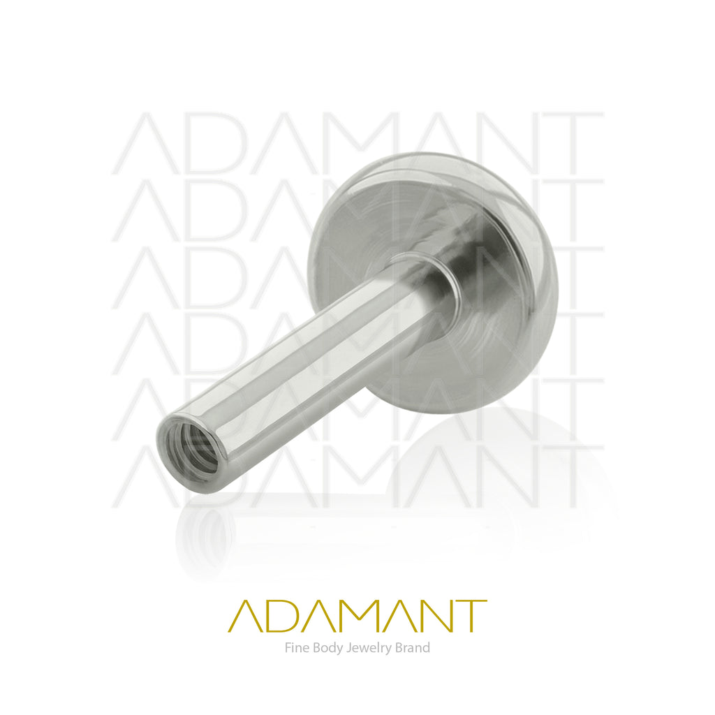 Implant Grade Titanium, Threaded Flat Back, for 14g with 1.2mm Threading, Labret Big Back (4mm)