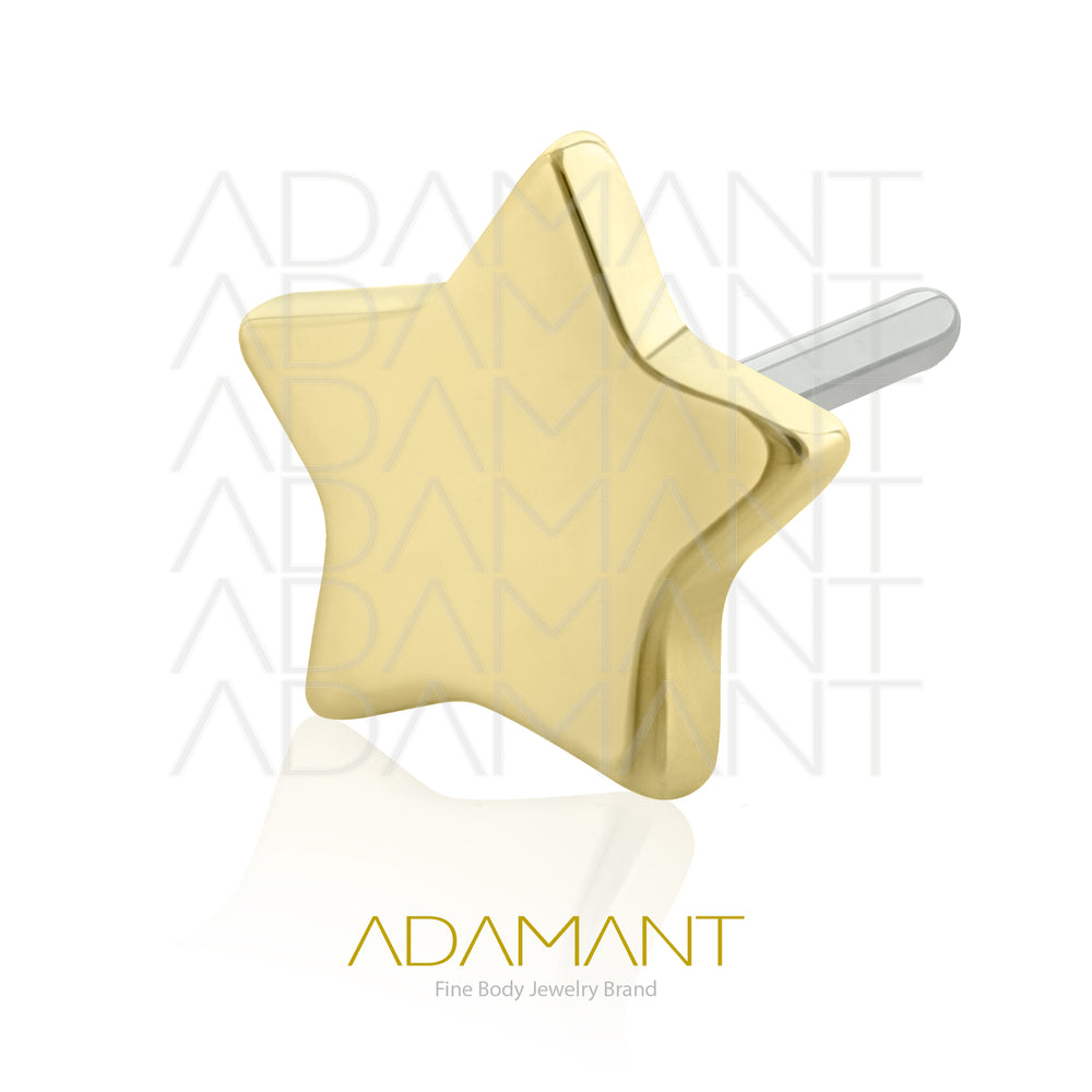 25g, Threadless, 14k Solid Gold Accessory, 4.8mm Pin Size, Star.