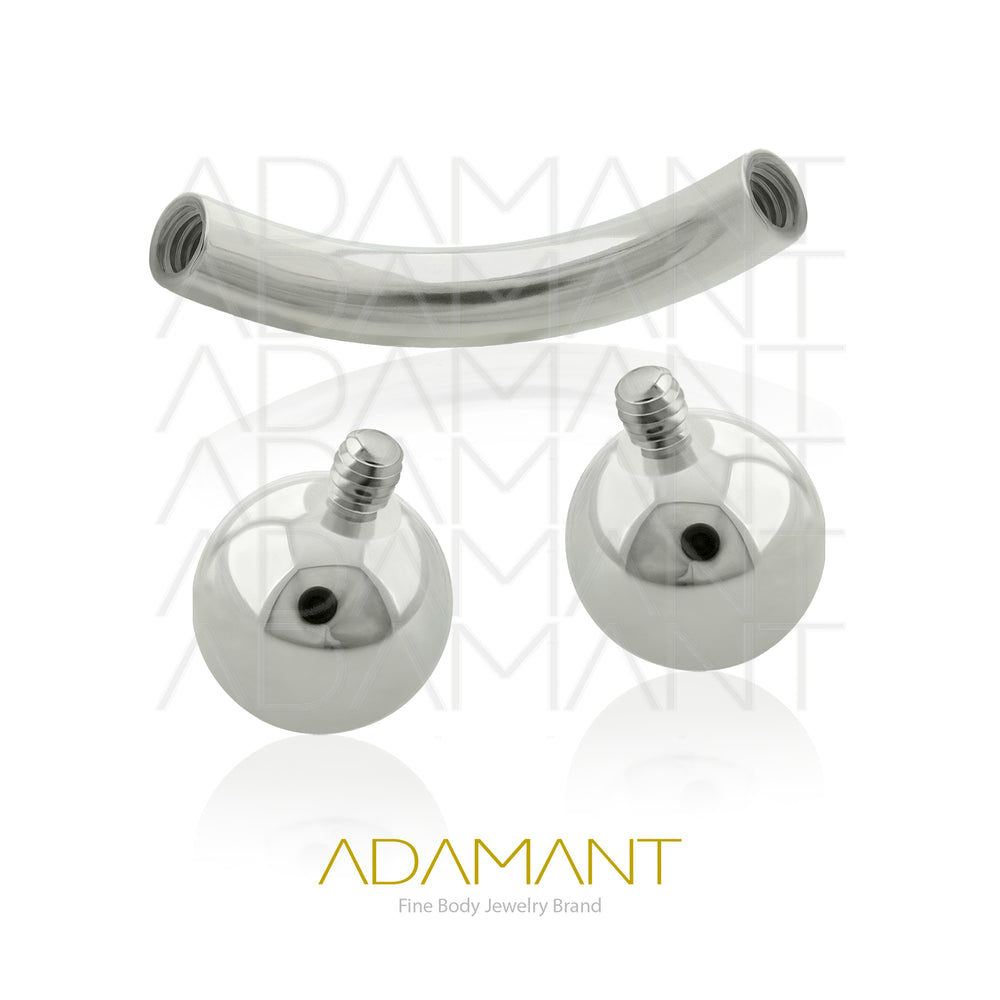10g, Threaded, Curved Barbell, Titanium, With Ball