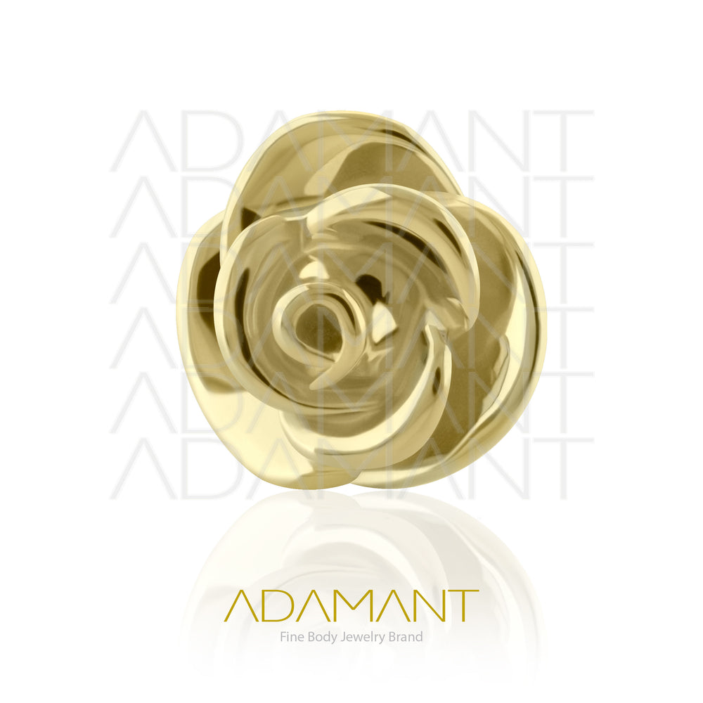 25g, Threadless, 14k Solid Gold Accessory, 4.8mm Pin Size, Rose End.