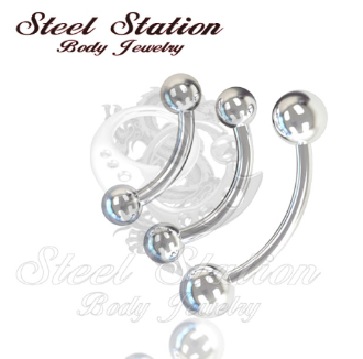 14g, Threaded, Surgical Stainless Steel, Navel with Ball