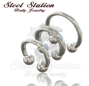 14g- 16g, Threaded, Surgical Stainless Steel, Circular Barbell with ball.