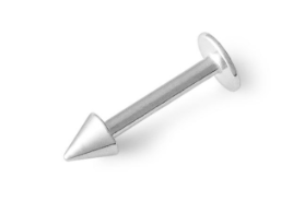 16g, Threaded, Surgical Stainless Steel, Labret with Spike