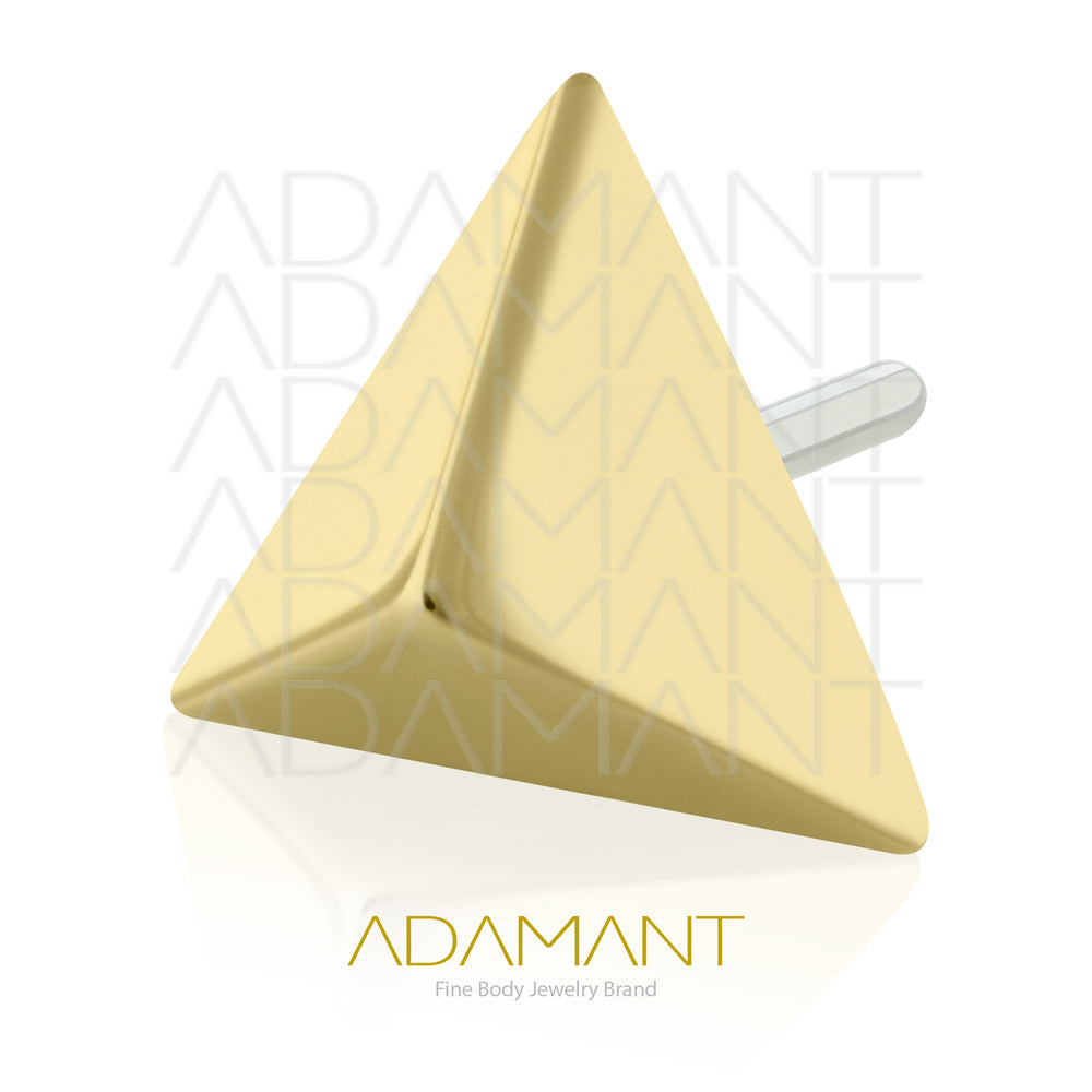 25g, Threadless, 14k Solid Gold Accessory, 4.8mm Pin Size, Pyramid End.